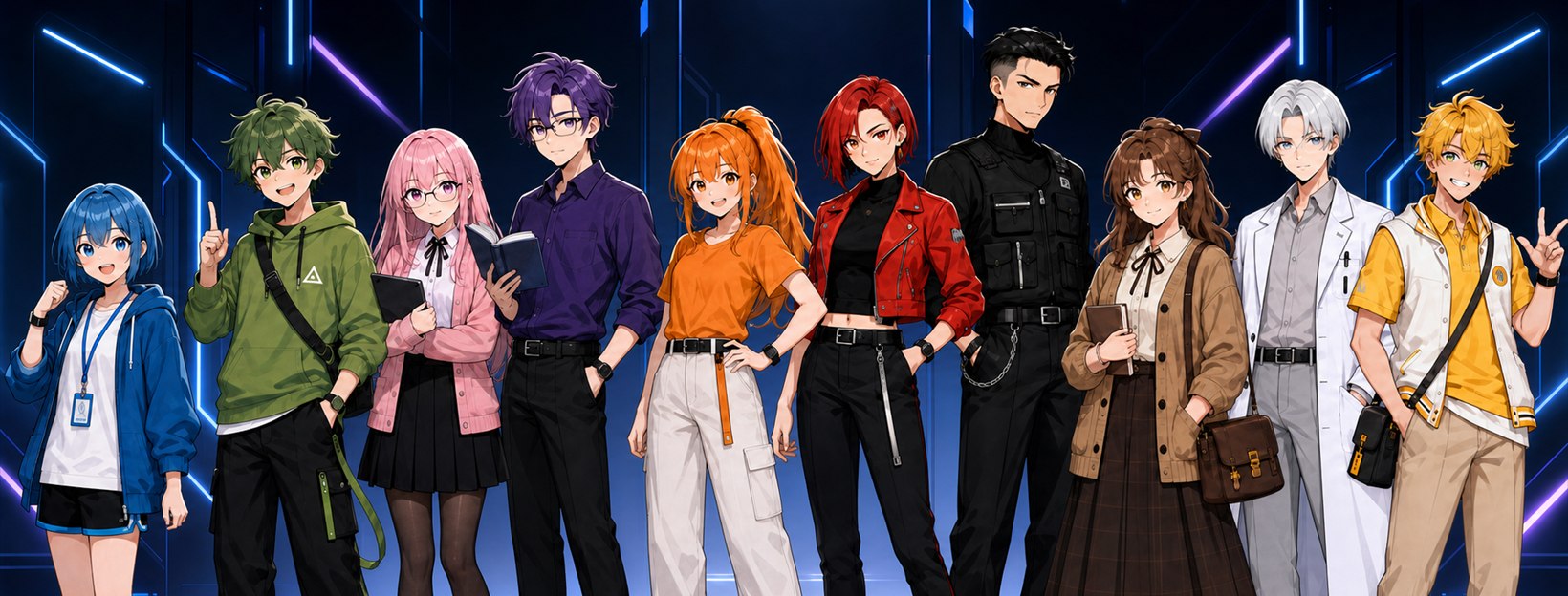 ทีม AI Academy ทั้ง 10 คน ได้แก่ MIRA RYU AIKO REN SOLA ARIA NOX TERRA SHIRO และ LEO