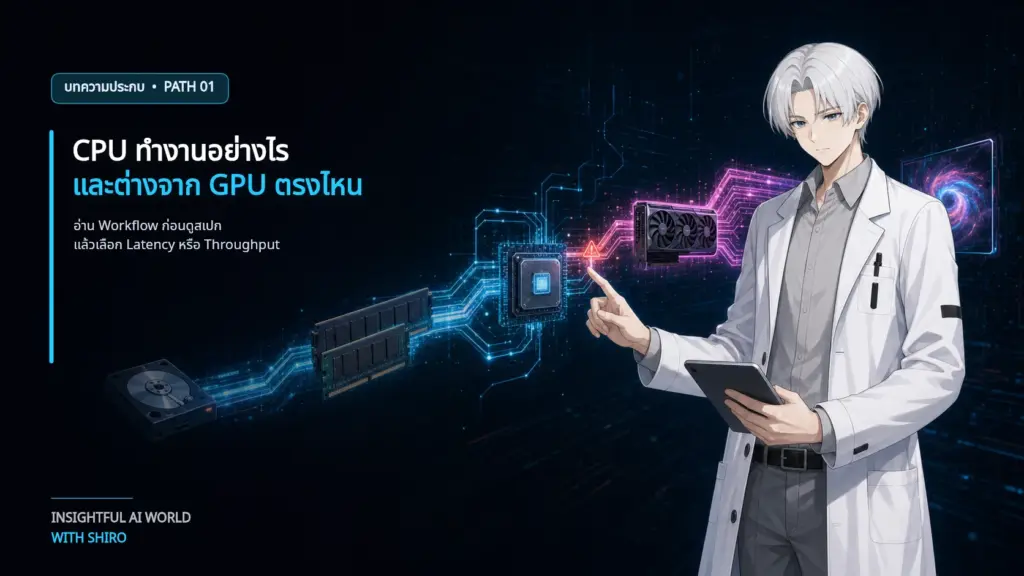 SHIRO อธิบายเส้นทางข้อมูลจาก Storage ผ่าน RAM และ CPU ไปยัง GPU