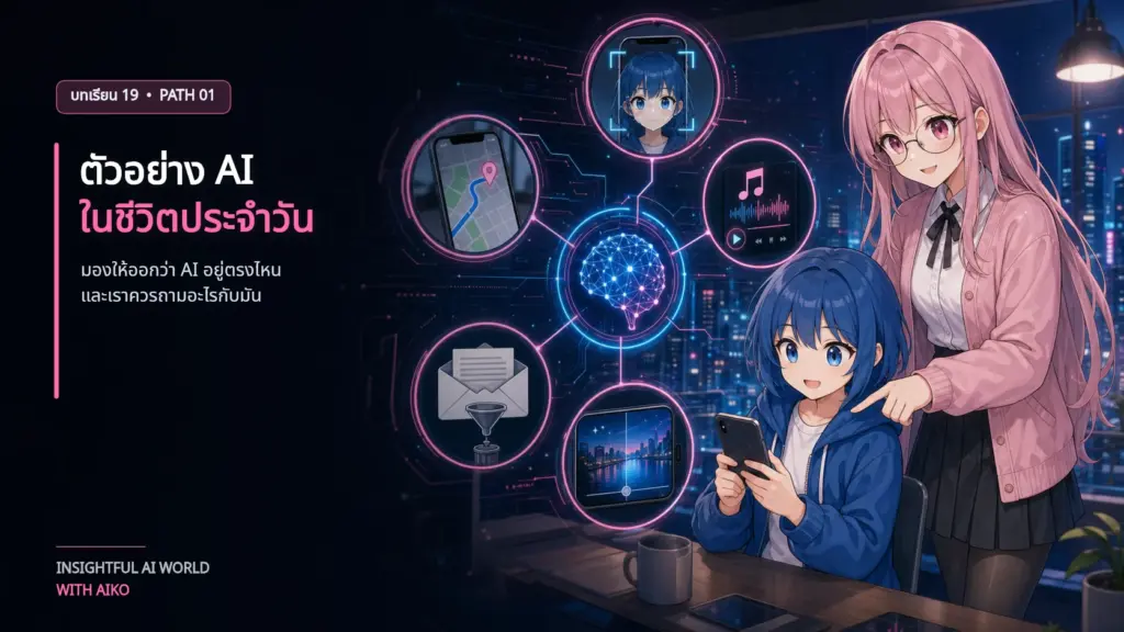 AIKO แนะนำตัวอย่าง AI ในชีวิตประจำวันผ่านแผนที่ เพลง กล้องมือถือ และการคัดกรองอีเมล