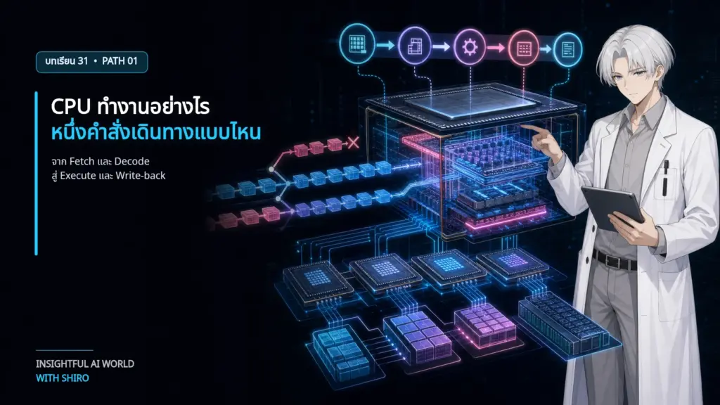 SHIRO อธิบายวงจรคำสั่ง Fetch Decode Execute Memory และ Write-back ภายใน CPU