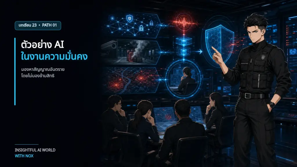 NOX อธิบายการใช้ AI คัดกรองสัญญาณภัยไซเบอร์ ความปลอดภัยกายภาพ และเหตุฉุกเฉิน โดยมีมนุษย์ตรวจหลักฐานและคุ้มครองสิทธิ