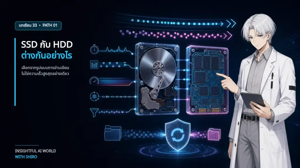 SHIRO เปรียบเทียบ HDD แบบจานหมุนกับ SSD แบบ NAND Flash ผ่าน Latency, IOPS และ Backup